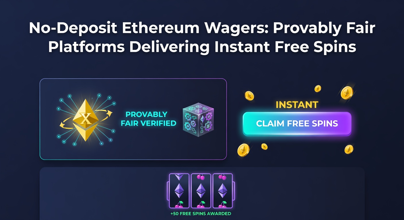 Screenshot eines provably fair Ethereum-Casinos mit No-Deposit Free Spins und Blockchain-Verifizierung